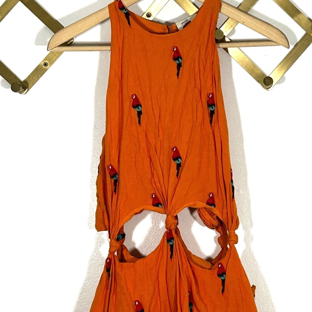 FARM Rio Orange Halter Maxi Dress with Cutouts - Picture 3 of 12
